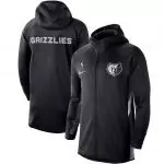 nike veste zipper hoodie nba memphis grizzlies heathered black authentic